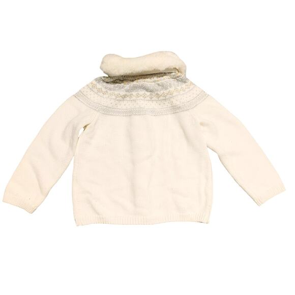 Janie & Jack Fair Isle Long Sleeve Top Winter Outfit Set White Baby Girl 18-24M - Picture 3 of 7